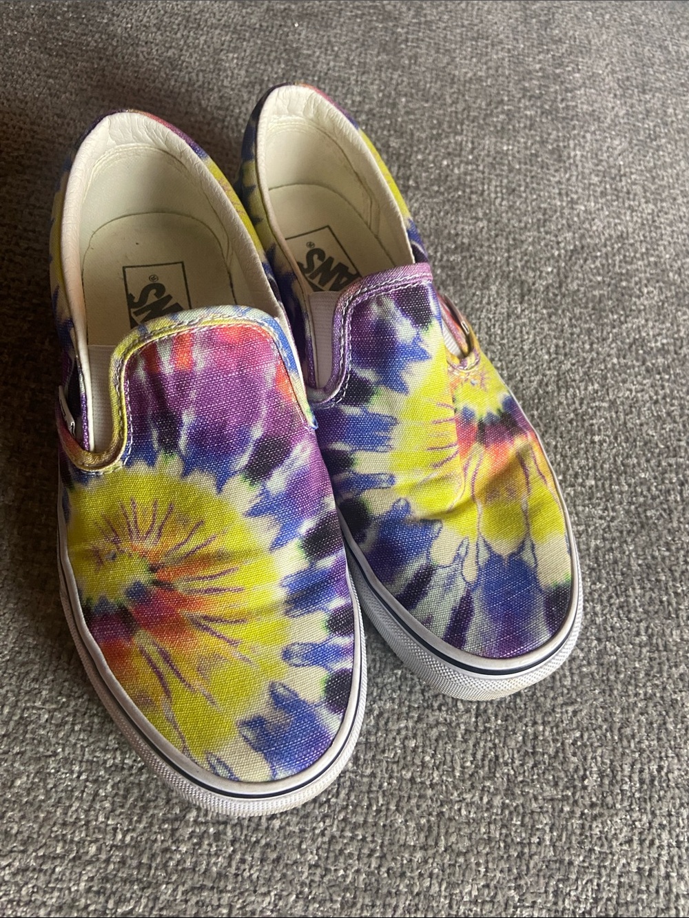 Vans Women’s Slip-On Sneakers - Tie-Dye Yellow Purple Pink size 7